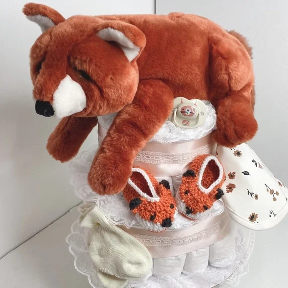 Fox Woodland Diaper Cake
